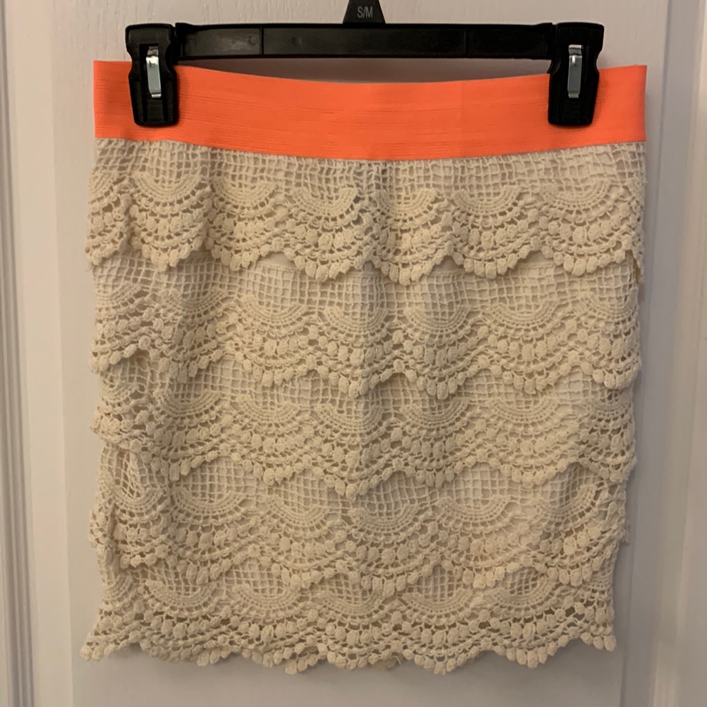 Rue21 Ceochet Lined Lace Tight Mini Skirt